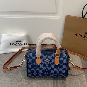 Coach Navy Blue Mini Bag with Pattern